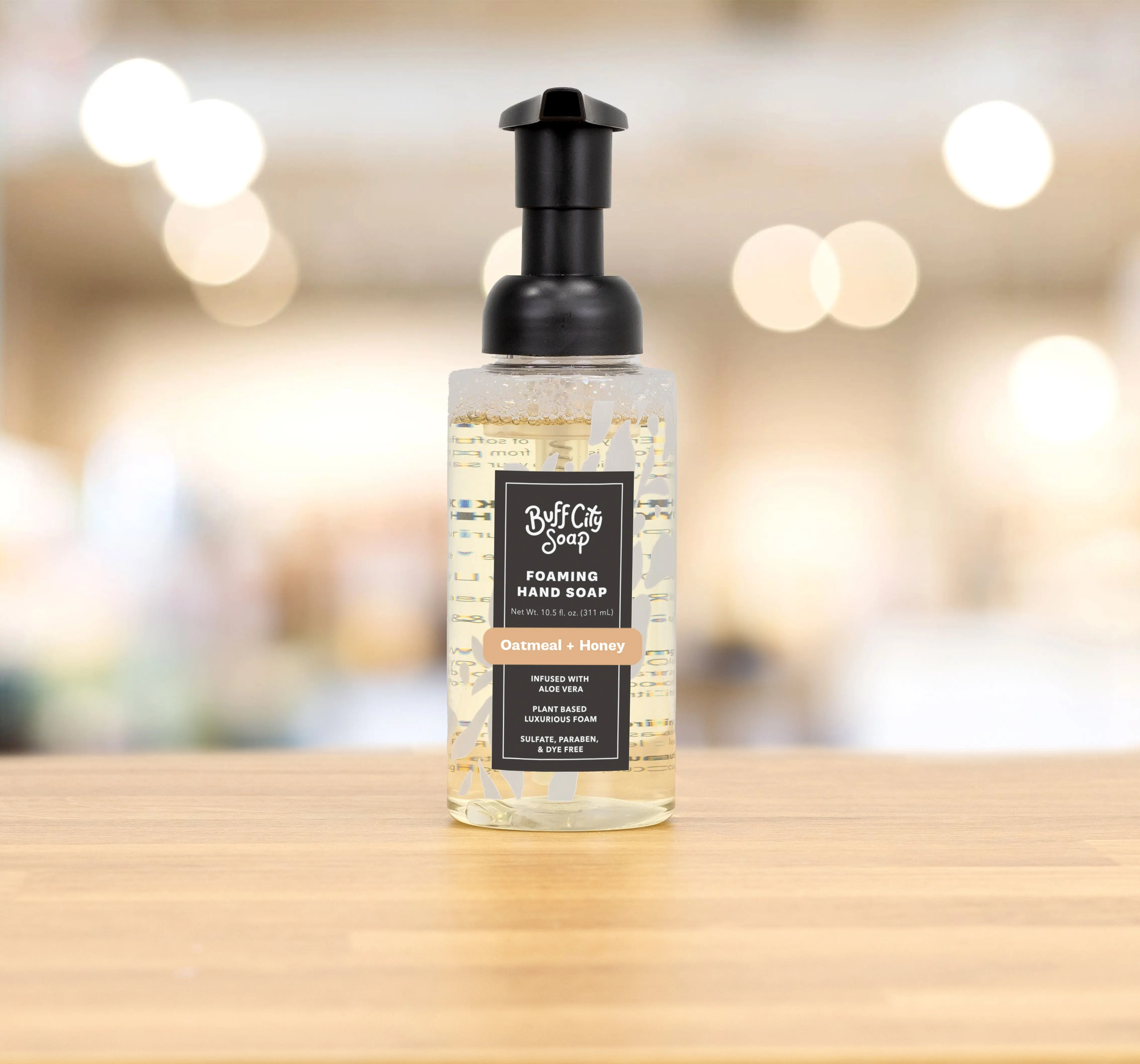 BUFF CITY SOAP Oatmeal + Honey Foaming Hand Soap - Hydrating Formula in Glass Bottle