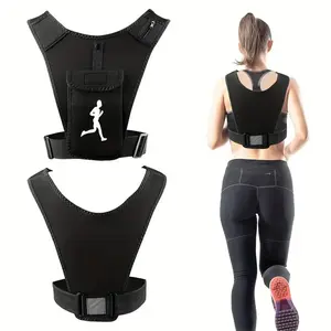 Lightweight Running Vest with Phone & Key Pockets, Adjustable Waistband, Reflective Strips, Ideal for Hiking & Training
