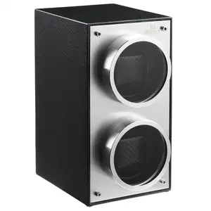 MOZSLY Double Automatic Watch Winder, Quiet Motor Self-Winding Box with 12 Rotation Modes, Piano Painting Finish – Ideal for Birthday/Anniversary Gifts, 2 Power Types for Bedroom/Business Use