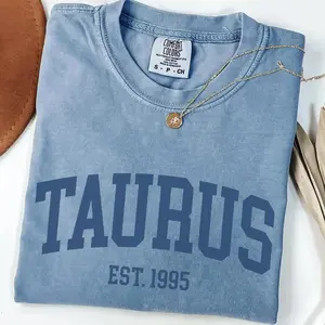 Comfort Colors Custom Taurus Shirt, Birthday Tshirt, Birth Year T-Shirt, Est Tee, Zodiac Sign Tee, Taurus Gift, Personalized BDay Gift, Astrology Tee - AL
