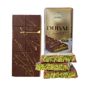 Authentic Dubai-Style Chocolate Bar | 7 oz of Luxurious Middle Eastern Indulgence | Premium Milk Chocolate, Golden Kadayif Crisps & Hand-Harvested Pistachios – Imported from Turkey