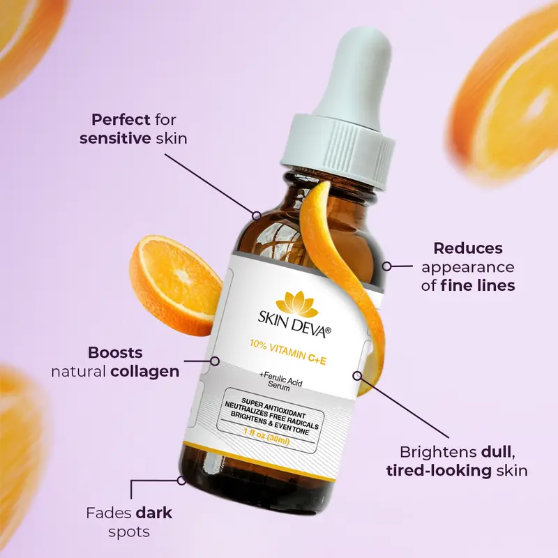 Skin Deva 10% Vitamin C + E Ferulic Acid Serum | Anti-Aging & Hyperpigmentation Care for All Skin Types