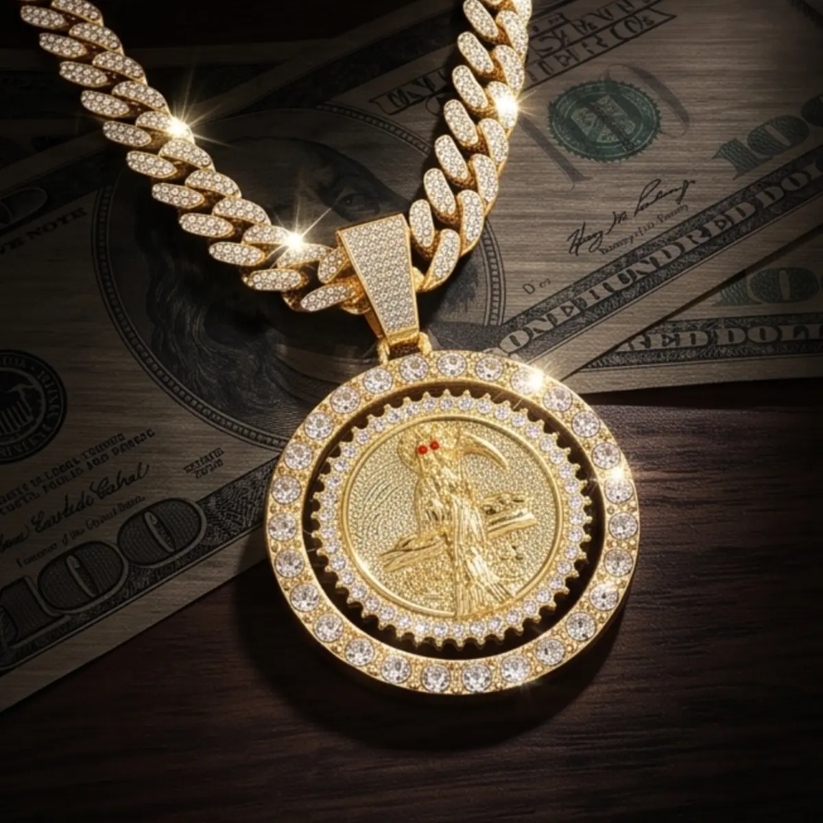 14K Gold Plated Rotating Saint Medal Necklace - Unisex Religious Medallion Pendant, Gift-Ready Year-Round Faith Jewelry for Sports & Outdoor Accessory Use holiday haul christmas birthday anniversary trendy clothing daily decor excellent