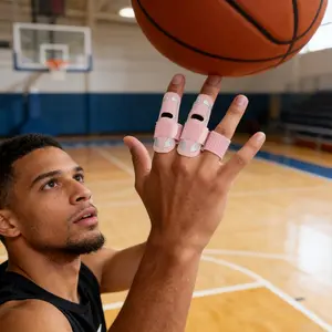 Flexible Sports Finger Support, Breathable Brace, 2-Pack, &, Airy Polyester Material, Ideal for Basketball, Volleyball, Tennis, Workouts