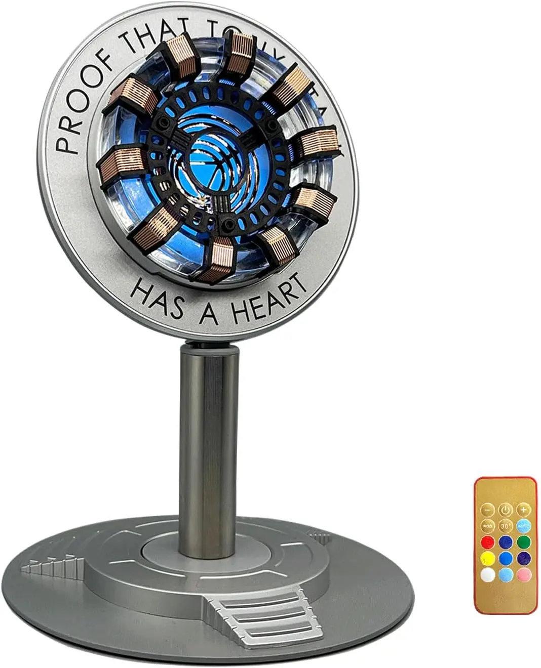 Moonacy Arc Reactor Night Light, Rechargeable Superhero Lamp, Gifts | Multi-Color Room Decor, Rotatable Display Light for Desks and Shelves, With Touch/Remote Control.
