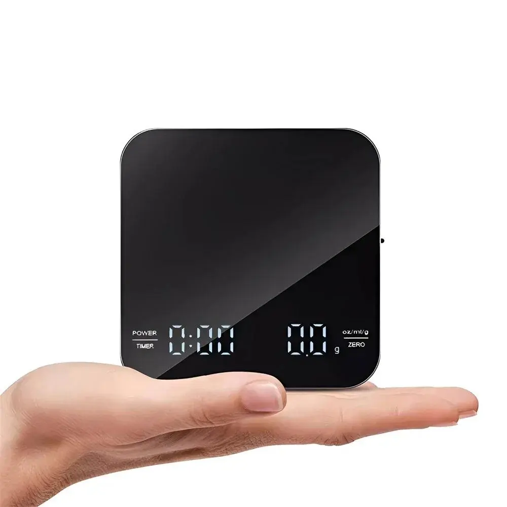 C30 1set Electronic Measuring Coffee Scale with Silicone Pad, Digital Coffee Scale with Timer, LED Display, USB Charging, Home Cafe Use, Good Gift, Digital Kitchen Scale, Digital Weight Scale, Digital Weighing Scale