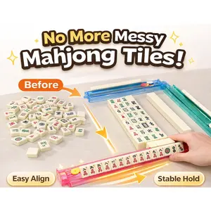 Acrylic Mahjong Tile Racks Set – Easy Align & Smooth Slide, Keep Tiles Organized, Ideal Gift for Family Game Night