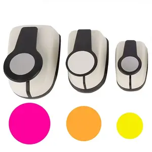 3-Piece Round Hole Punch Set, Office Stationery Supplies, Office Accessories, Includes 9mm, 16mm & 25mm Sizes, Ideal for Card Making, Scrapbooking DIY Albums, Photo Organization