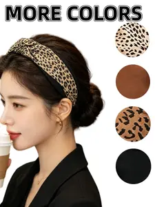 Women's Elegant Leopard Print Knotted Headband Headpiece, Trendy Soft Wide Band Hair Hoop, Fashionable Hair Accessories for Women & Girls