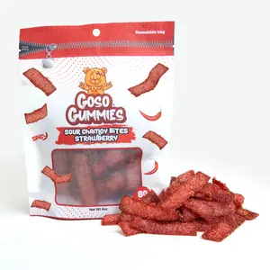 Goso Gummies Sour Chamoy Strawberry Bites - 4oz Bag - Tangy Sweet Snack