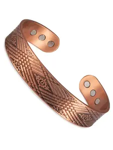 Classic Retro Copper Ladder Cuff Bracelet, Pretty Bracelet, Unisex Magnetic Health Design, All-Season Casual Wear, Ideal Gift for Festivals & Events