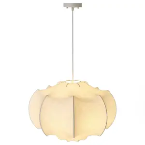 24 Inch Bevis White Wabi-sabi Pendant Light, 3-Light Silk Iron Island Chandelier for Kitchen Dining Room