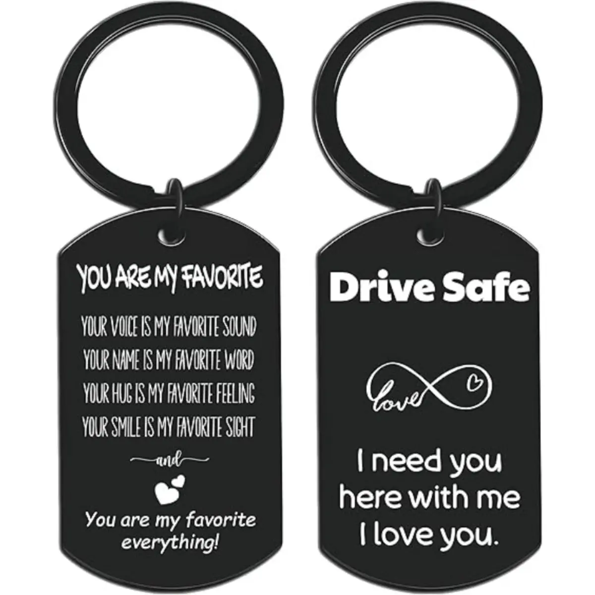 Anniversary, Birthday Gifts, Valentines Day Gifts For Him, Men, Man - You Are My Favorite & Drive Safe Keychain - I Love You Gift Husband, Unique & Funny Gift
