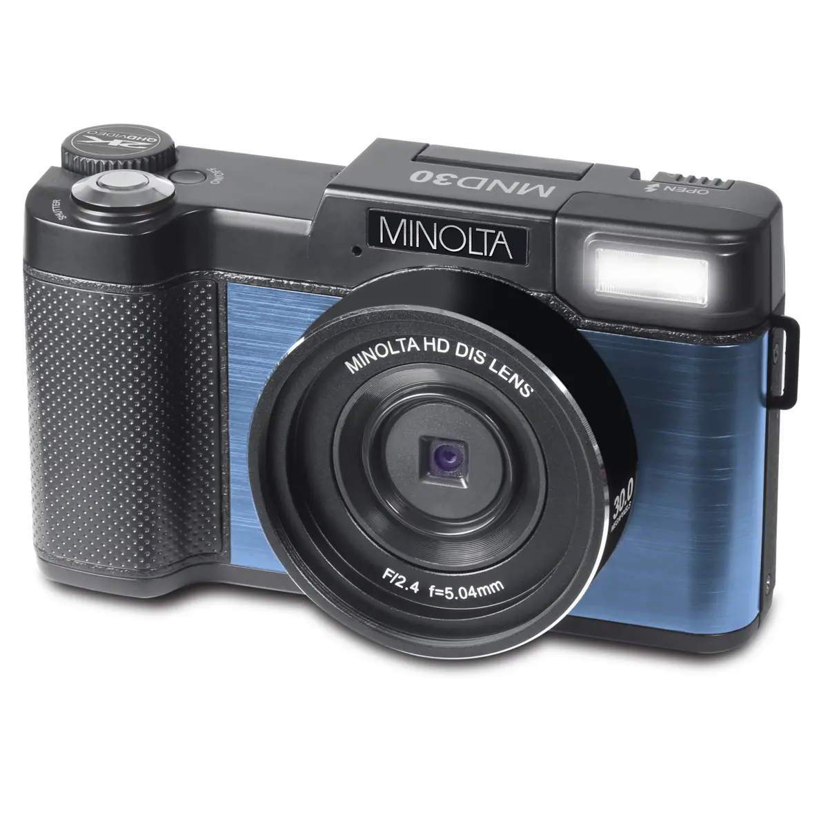 Minolta MND30 30MP 2.7K QHD 3.0" LCD Screen Digital Camera, Blue