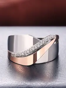 1 Pc Simple Cubic Zirconia Artificial Gemstone Ring For Women For Wedding Engagement Anniversary Party Band Jewelry Valentine's Day Gift