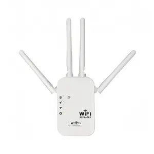 WiFi Extender Booster, 1200Mbps Dual Band (5GHz/2.4GHz), 6X Faster Signal Amplifier with Dual Network Ports & 1 Ethernet Cable, 10000 Sq.Ft Wide Coverage