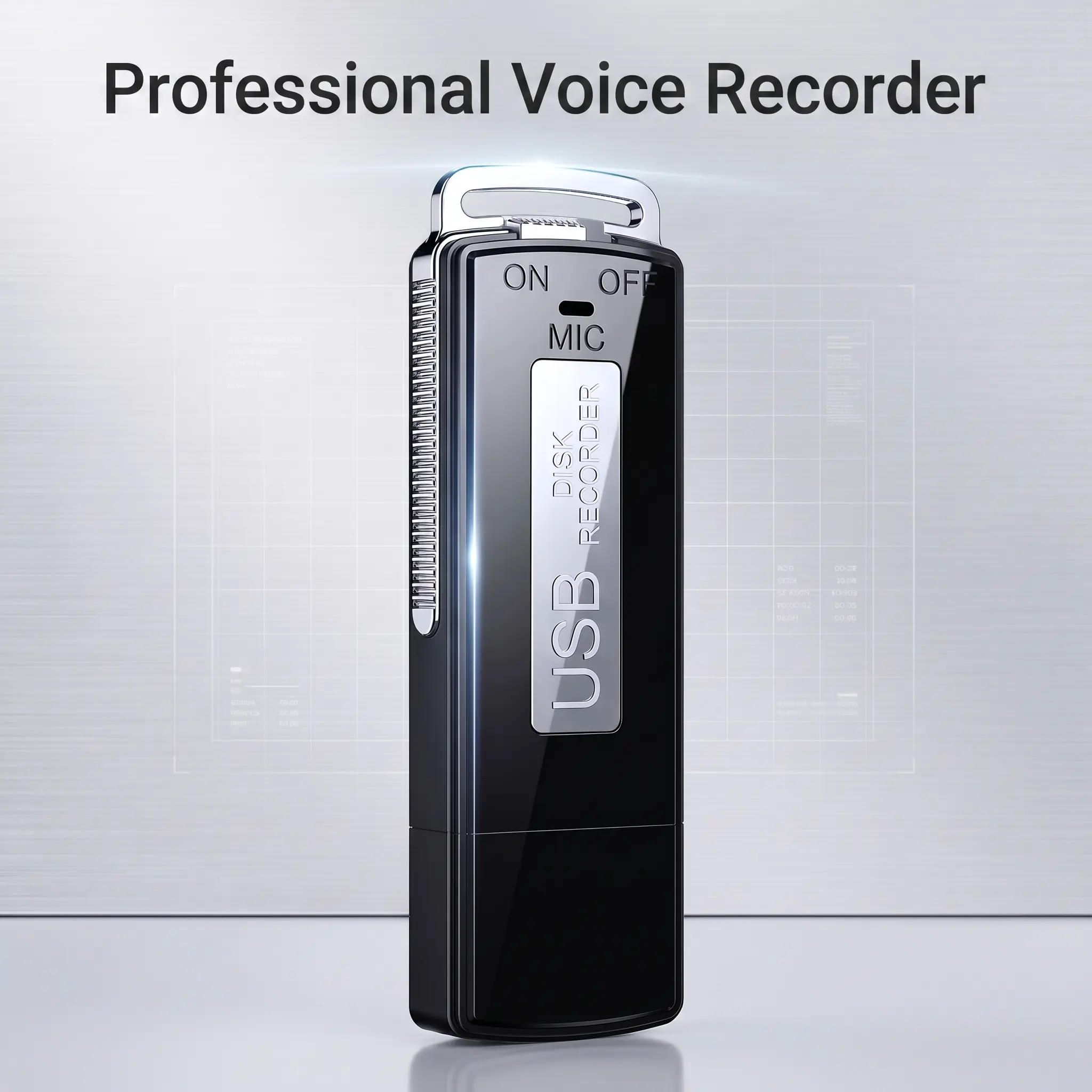 Professional Multifunctional Audio Voice Recorder with 1-Click Recording, 1-Click Saving