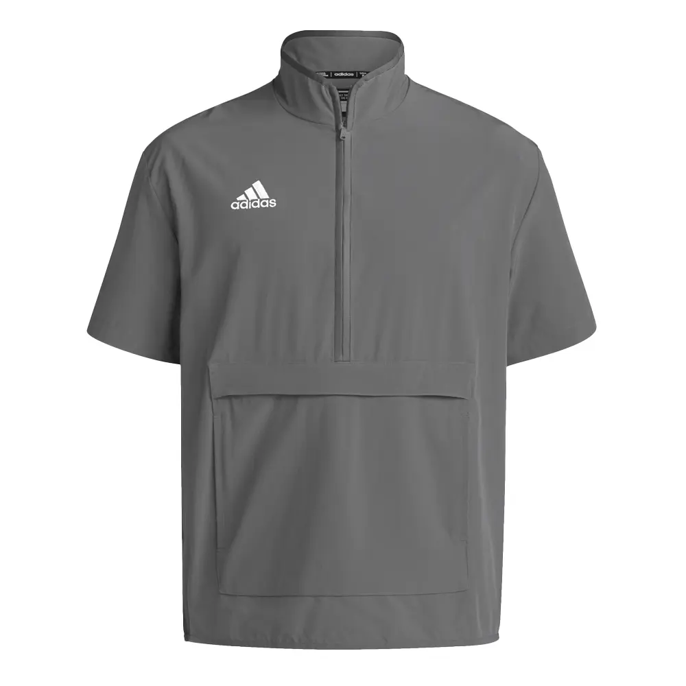 adidas Mens Coach Short Sleeve 14 Quarter Zip Athletic Outerwear Casual - Grey