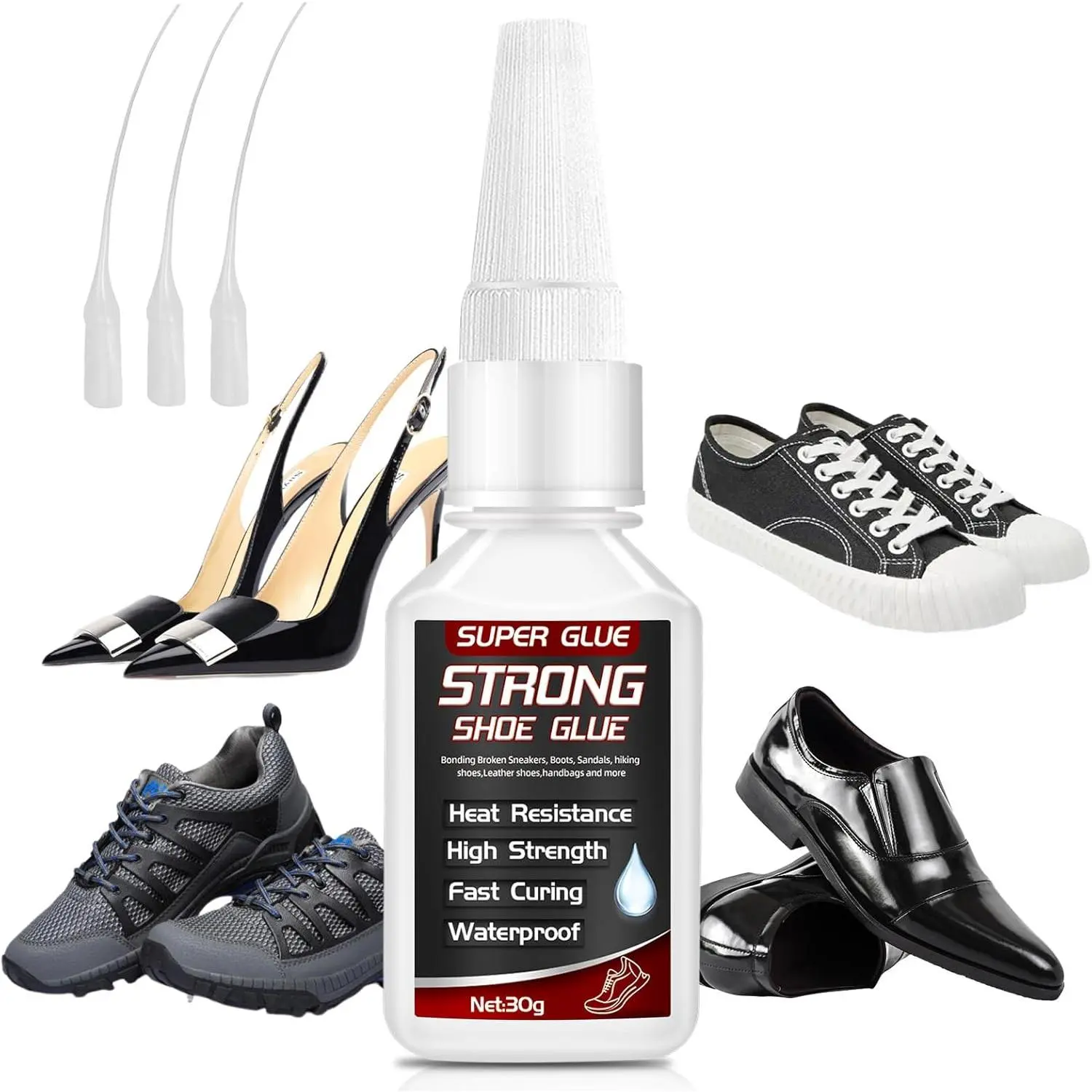 30g Heavy Duty Shoe Glue - Crack-Resistant, Waterproof, Flexible Adhesive for Boots, Sneakers, Heels, Leather Shoes, Everyday Wear Sole Repair
