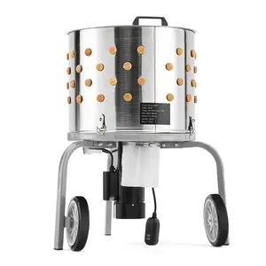 20" Stainless Steel Chicken Plucker Machine, 120V Automatic Poultry Defeathering with 108 Soft Fingers, Simple Debris Collection, Portable Butchering Tool for Chickens, Ducks, Turkeys, Sliver