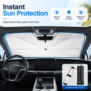 Portable Car Windshield Sunshade, Foldable Windshield Sun Umbrella, Car Exterior Accessories, Car Windshield Cooling Umbrella for Daily