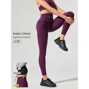 GLOWMODE 28" FeatherFit™-Sculpt Tummy Control Leggings Medium Impact Workout Jogging Gym Training