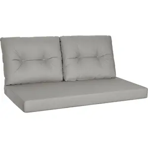 Outdoor Loveseat Cushions for Patio, Waterproof Replacement Cushions for Chairs, 48 x 24 Deep Seat & Backrest Cushion Set for Patio Couch, Bench, Swing, Light Gray