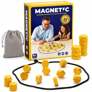 Exciting Indoor Set, Perfect for Family Game Night, Plastic Sealed for Safety, Fun 2 Player Magnetic Chess Board Game Includes Rope, 20 Pieces, Bag