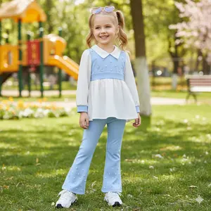 The girls' suit is super beautiful. Moms love it very much. It's a cute suit, a two-piece set Outfit Pants