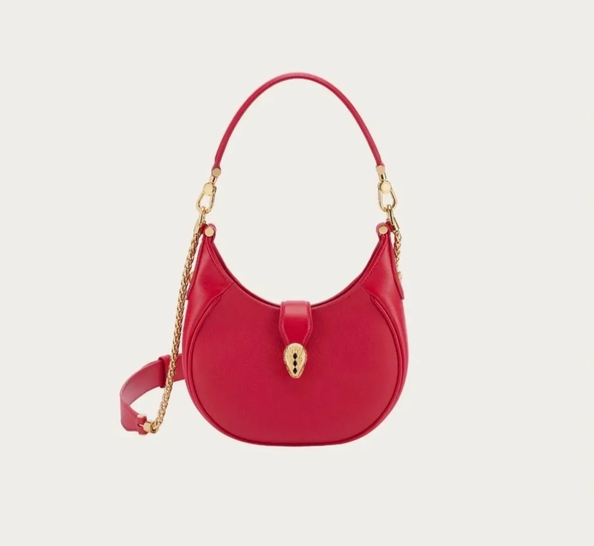 Pre-owned Bvlgari Serpenti Ellipse Small Red Snakehead Shoulder & Crossbody Bag (2603040) Excellent Pre Loved Luxury Bag, Shoulder Bags
