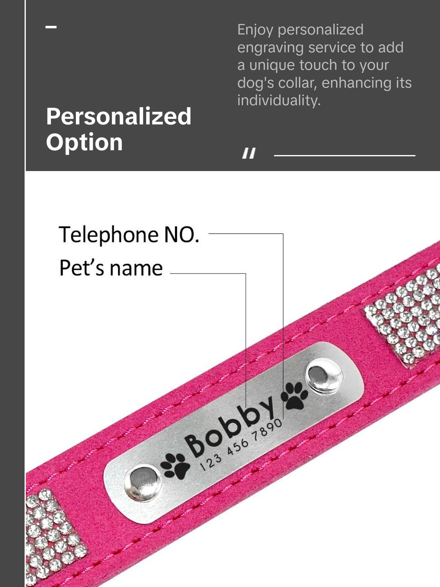 Bling Rhinestone Dog Collar Suede Leather