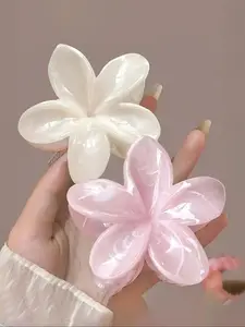 Women's Boho Style Acrylic Flower Hair Claw Clips Set, Boho Hair Accessories, Tie-Dye Design for Summer Beach Vacation, Half-Up Hairstyle Decorations