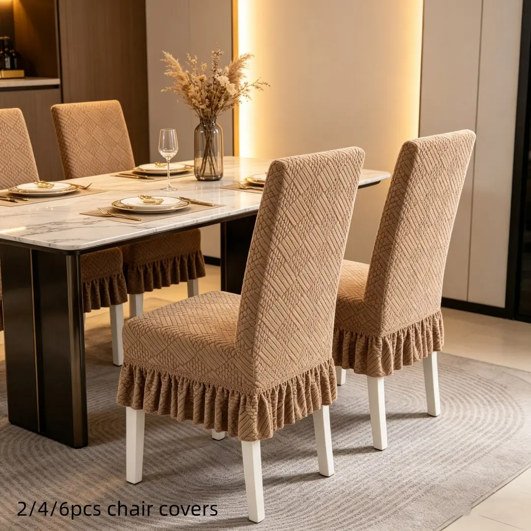 2/4/6pcs Universal Stretch Chair Covers, Detachable, Durable, Washable, High Elasticity, Stretch Fitted Chair Slipcovers, Fits Kitchen, Wedding, Party, Modern Style