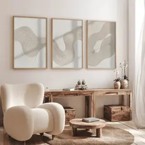 Optional Wooden Frame Abstract black Line Wall Art Canvas Painting Minimalist Beige Bohemian Picture Printmaking Modern Poster Living Room Decoration Modern Abstract Design Hanging Wall Art