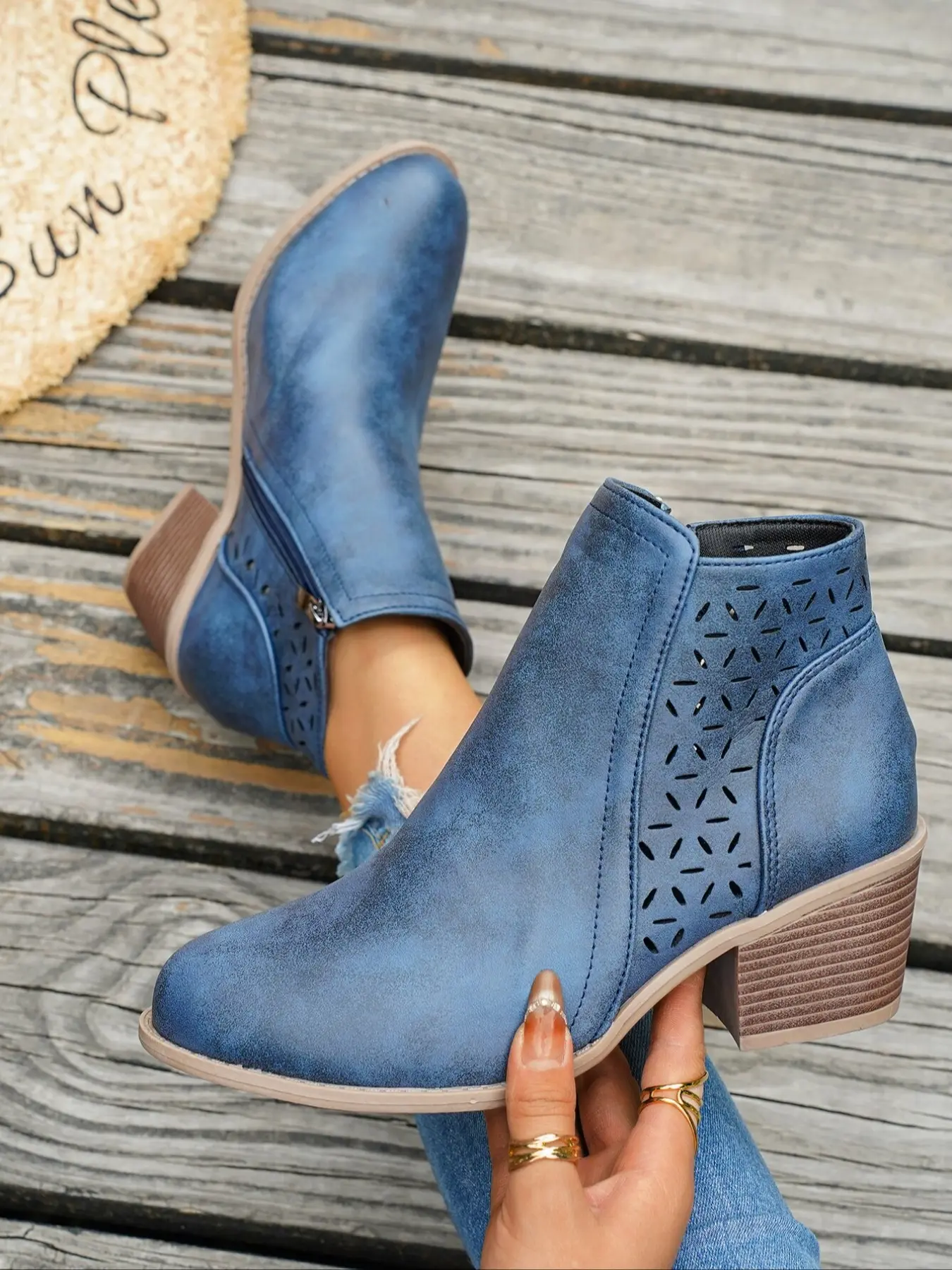 Multicolor Hollow Out Short Fashion Boots Women's, Vintage Blue Highlighting Skin Tone, Milk Gentle, Caramel Commuter Fit, Rubber Walking Shoes