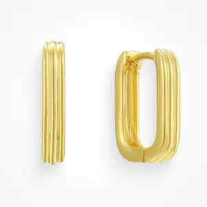 EVRY JEWELS Gold or Silver Plated Women's Hypoallergenic Midtown Hoop Earrings