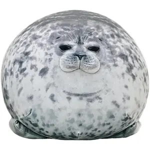 23.7 inch Large Seal Plush Pillow Soft Stuffed Animal Toy Chubby Blob Seal Plushie for Boys Girls Cute Ocean Animal Pillow Room Decor for Bed Sofa Kids Gift for Birthday Valentine Christmas