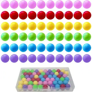 60 Pcs Chinese Checkers Marbles Balls in 6 Colors,Game Replacement Balls with Plastic Box for Marble Run, Marbles Game