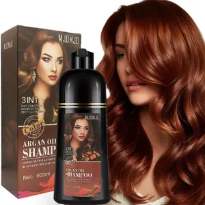 3 in 1 Cherry Brown Argan Oil Hair Dye Shampoo - Long-Lasting Gray Cover,Natural Plant Pigments,Refreshing,Safe for Scalp,Quick Gray Conceal for All Hair Types,Hair Dye Shampoo,Stylish Hair Care,Moisturizing Ingredients,Haircare