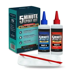 8 oz. XL  5 Minute Epoxy Pro Kit- Flexible Toughened (2,600 lb Shear Strength), Easy to Use,  Setting Glue -- Compatible with Metal, Plastic, , Ceramics, Glass and