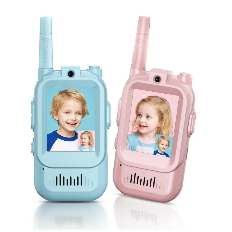 Walkie Talkies for Kids, Handheld 2 Pack Rechargeable Video Intercom Kids Walkies Talkies, Indoor Outdoor Toys for Family Games, Outside, Camping, Hiking for Boys Girls Ages 3-12, Christmas gift, Birthday gift, New year gift