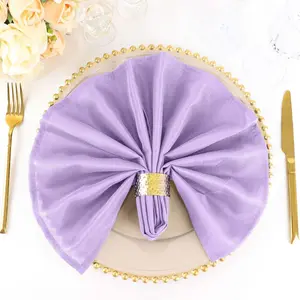 5 Pack Premium Polyester 20"x20" Napkins Lavender Lilac - Wrinkle Resistant & Easy Care Cloth Napkins