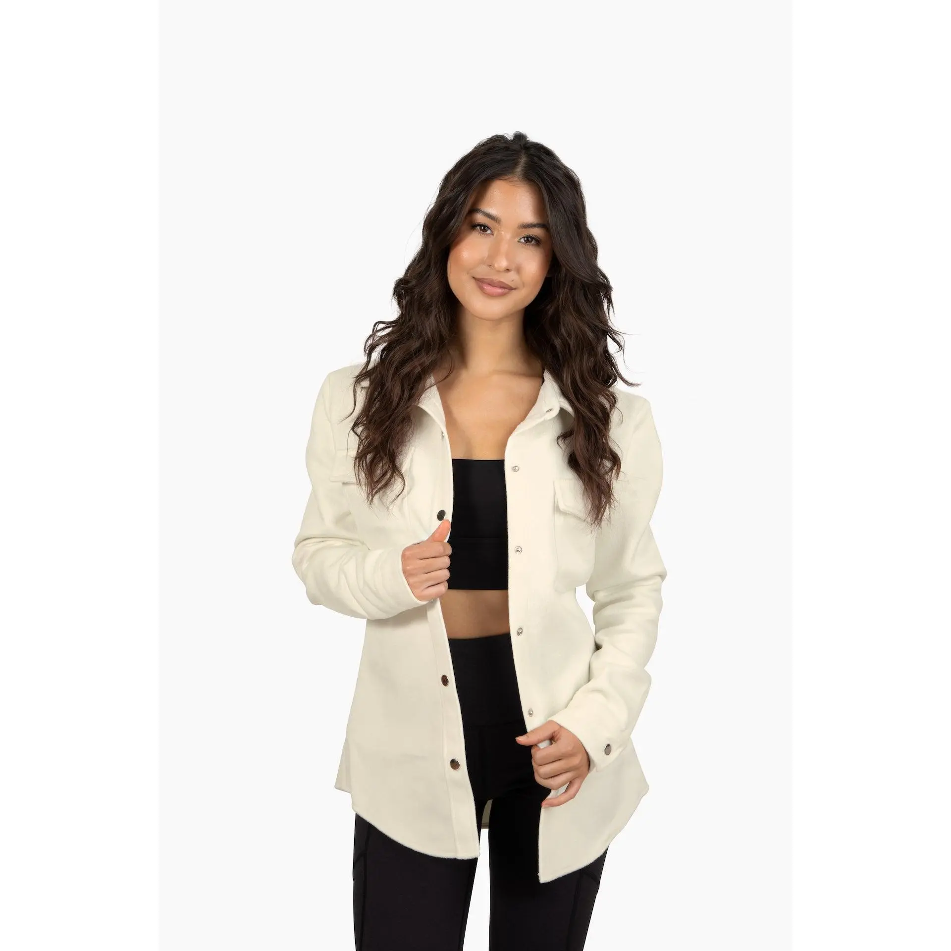 The Dar Wool Shacket- New White