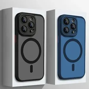 Minimalist Magnetic Matte Shell for iPhone 15 16 Pro Max, Translucent Anti-Fingerprint Slim Case, MagSafe Cover