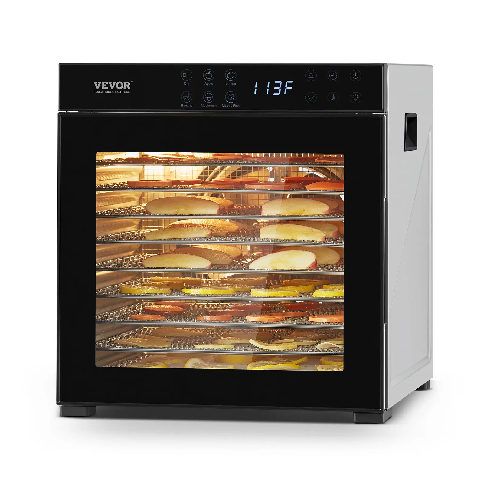 【summerfinds】VEVOR 10 Trays Food Dehydrator Machine Stainless Steel 1000W Jerky Meat Fruit Drying, Adjustable Temperature, Even Drying, Dehydrator For Jerky, Countertop Food Dehydrators