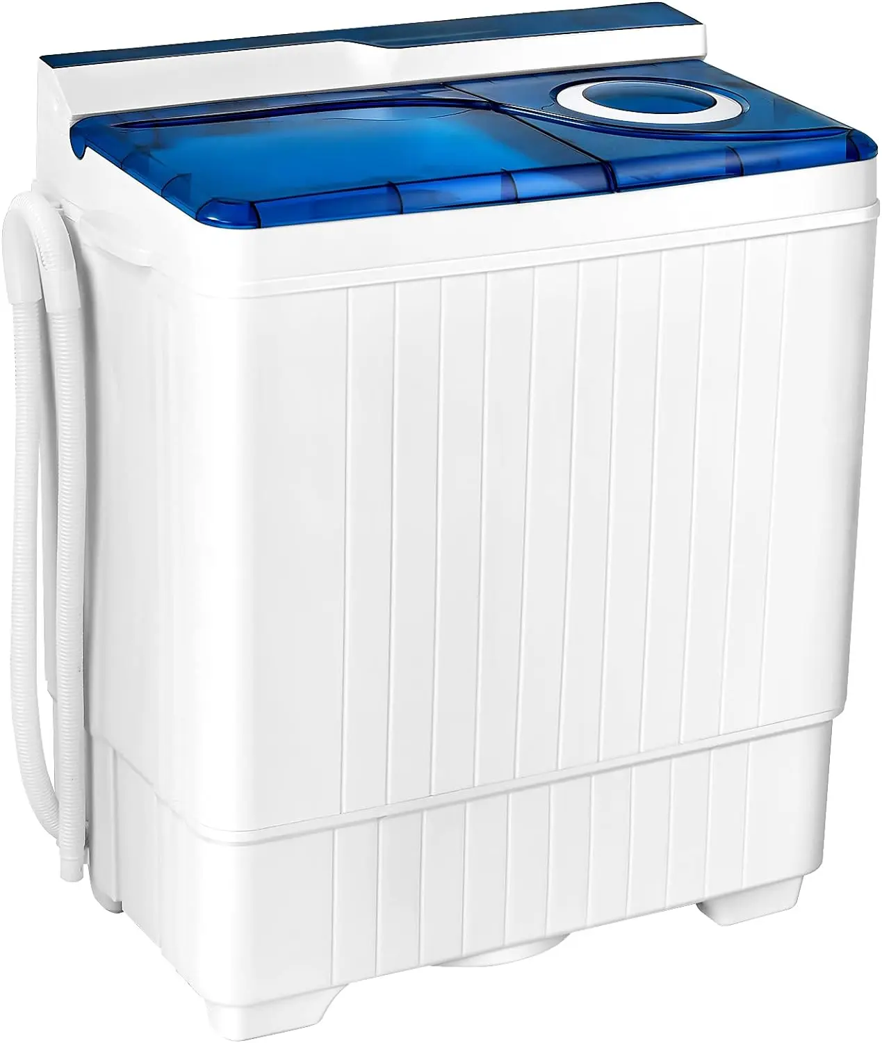Costway Portable Washing Machine, Twin Tub 26 Lbs Capacity, 18 Lbs Washer and 8 Lbs Spinner, Compact Washer with Control Knobs, Timer Function, Drain Pump, Laundry washer for Apartment RV