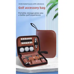Golf Tool Bag Golf Accessories Bag Convenient Portable Multi-functional Large Capacity Storage Leather Bag Customizable Logo