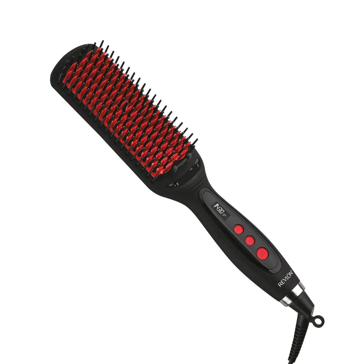 REVLON SmoothStay XL Hair Straightener Brush - Coconut Oil Infused Ceramic Plates, Long-Lasting Sleek Hair, Reduced Frizz & Static (Beauty & Personal Care Heated Straightening Appliance)