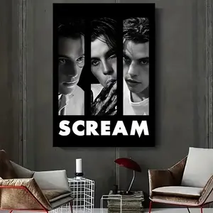 Scream Movie Horror Poster, Billy Loomis Iconic Scene Print, Classic Halloween Wall Art