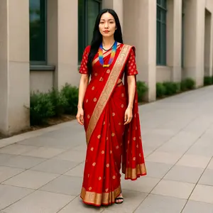 Kumkum Zari Work Sari Only. Fall and Pico Done.